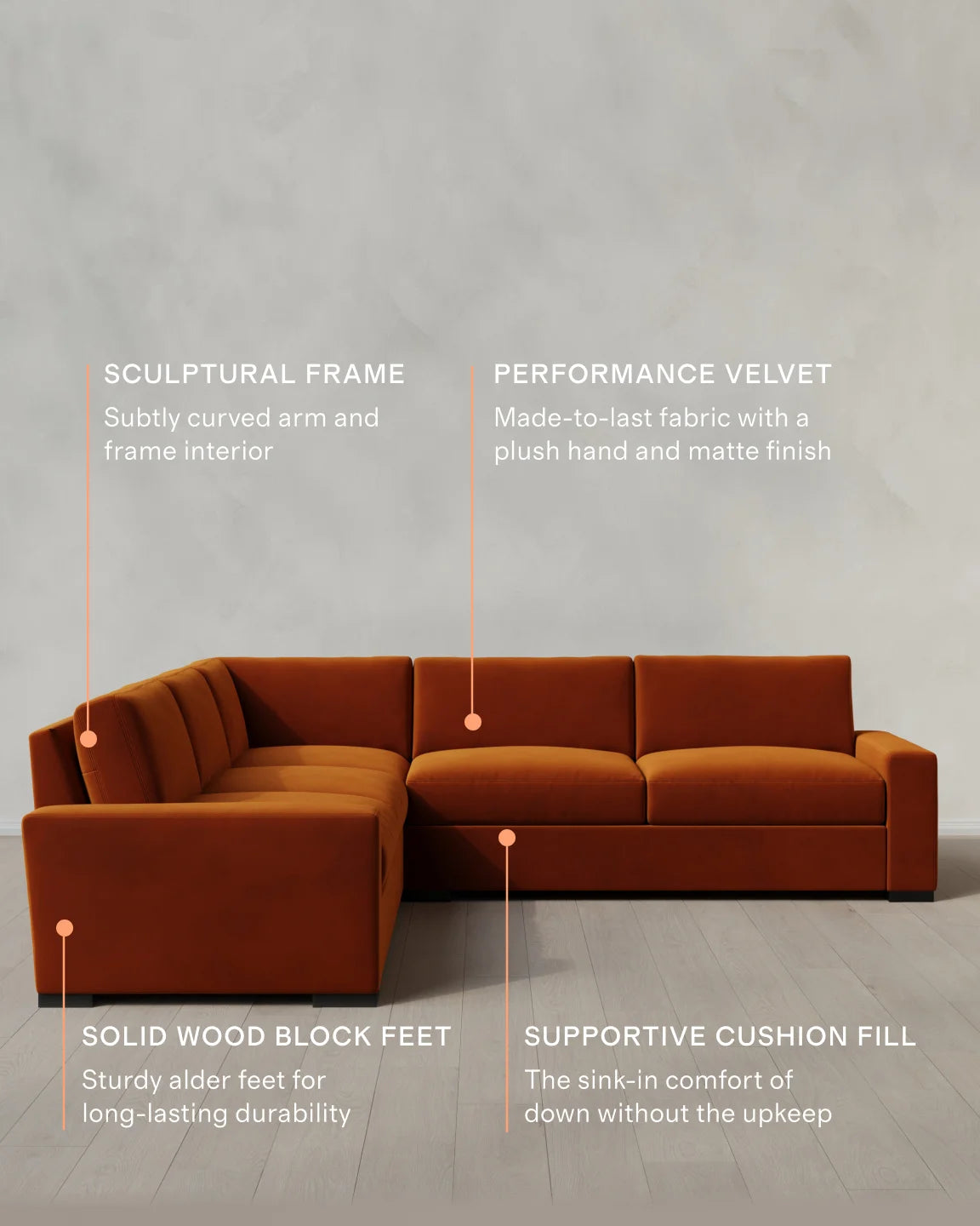 Stillman L Sectional in Performance Velvet - 116x116 / Java