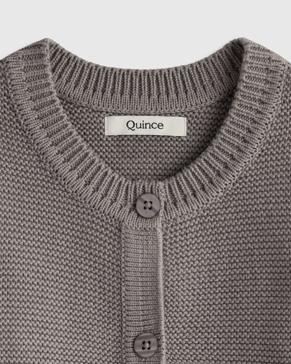 100% Organic Cotton Sweater Cardigan - 0-3M / Ivory