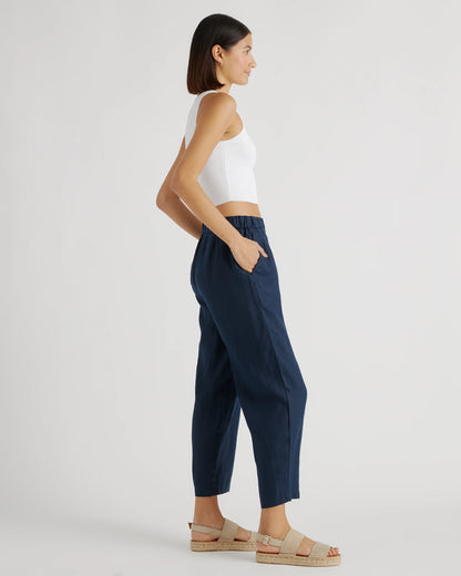 100% European Linen Pants - XS / White