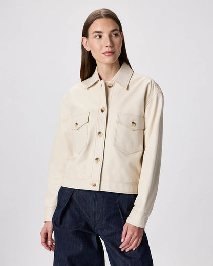 100% Leather Cropped Jacket - XS / Rich Brown