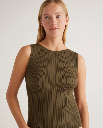 Cotton Cashmere Ribbed Tank - XS / Heather Oatmeal