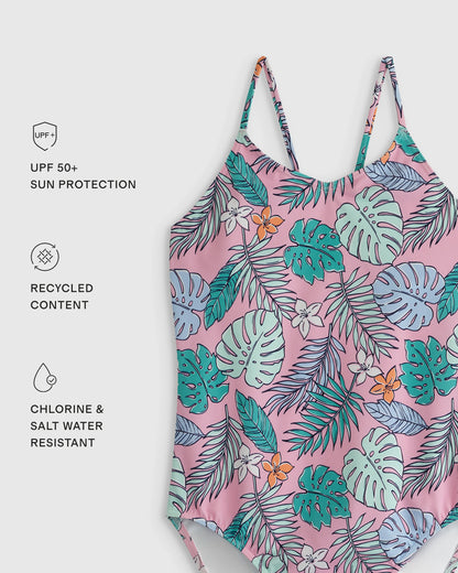 One-Piece Swimsuit - 2T / Wavy Fish