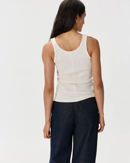 Organic Cotton Micro-Rib Scoop Neck Tank - XS / Moonstone Blue