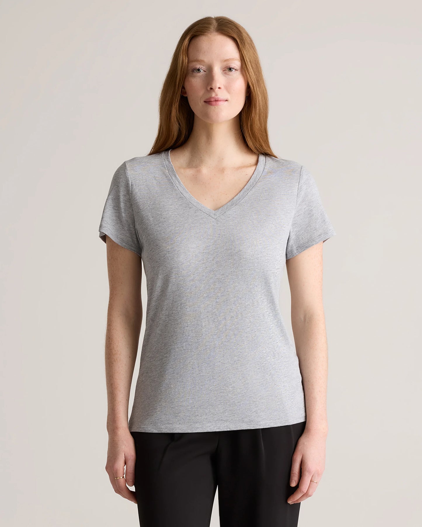 Cotton Modal V-Neck Tee - XS / Navy