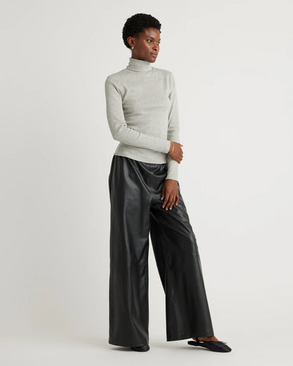 Organic Cotton Micro-Rib Turtleneck - XS / Taupe Brown