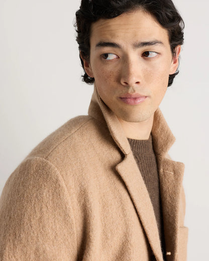 Boiled Wool Cashmere Blazer - S / Heather Charcoal
