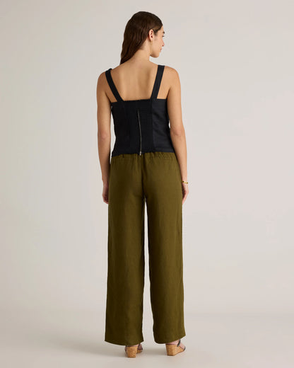 100% European Linen Fitted Tank - XS / Moonstone Blue