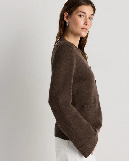 Mongolian Cashmere Structured Cardigan - XS / Oatmeal