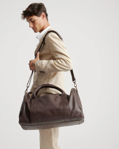 Nappa Leather Duffle Bag - One Size / Dark Brown
