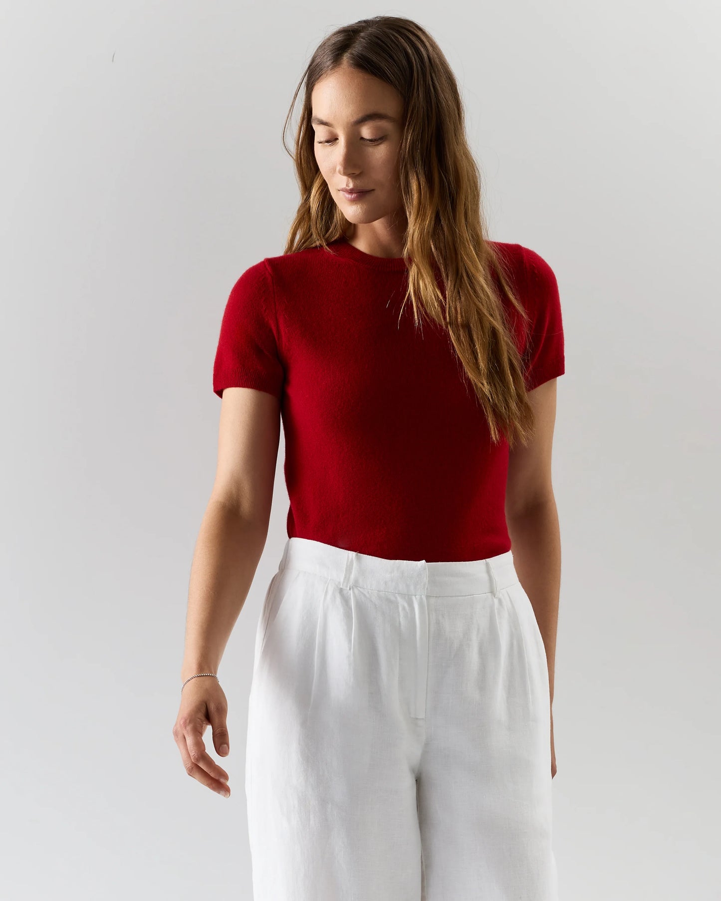 Mongolian Cashmere Tee - XS / Pale Custard Yellow