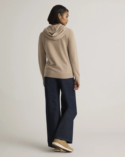 Mongolian Cashmere Full-Zip Hoodie - XS / Heather Grey