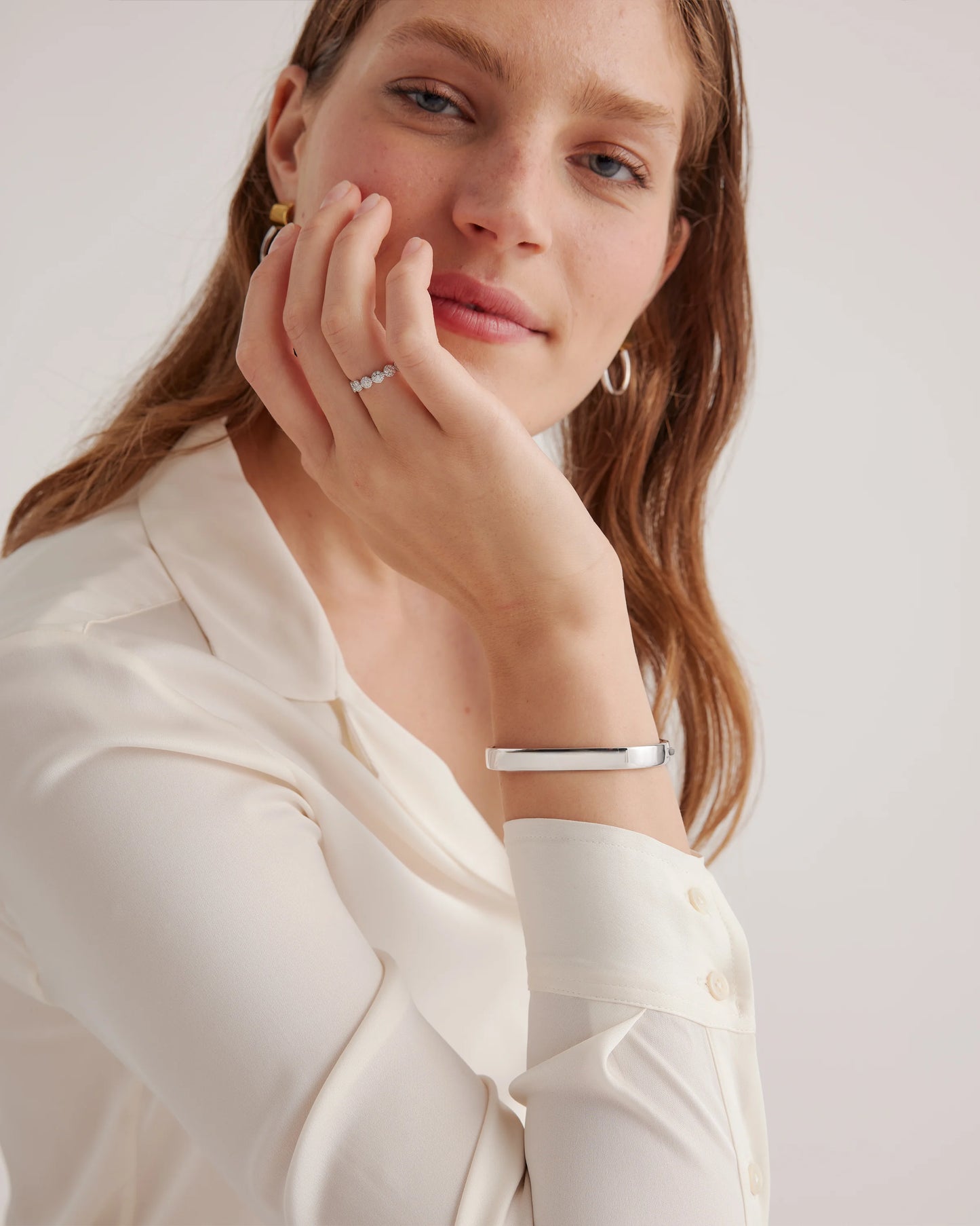 Rectangular Bangle - One Size / Sterling Silver