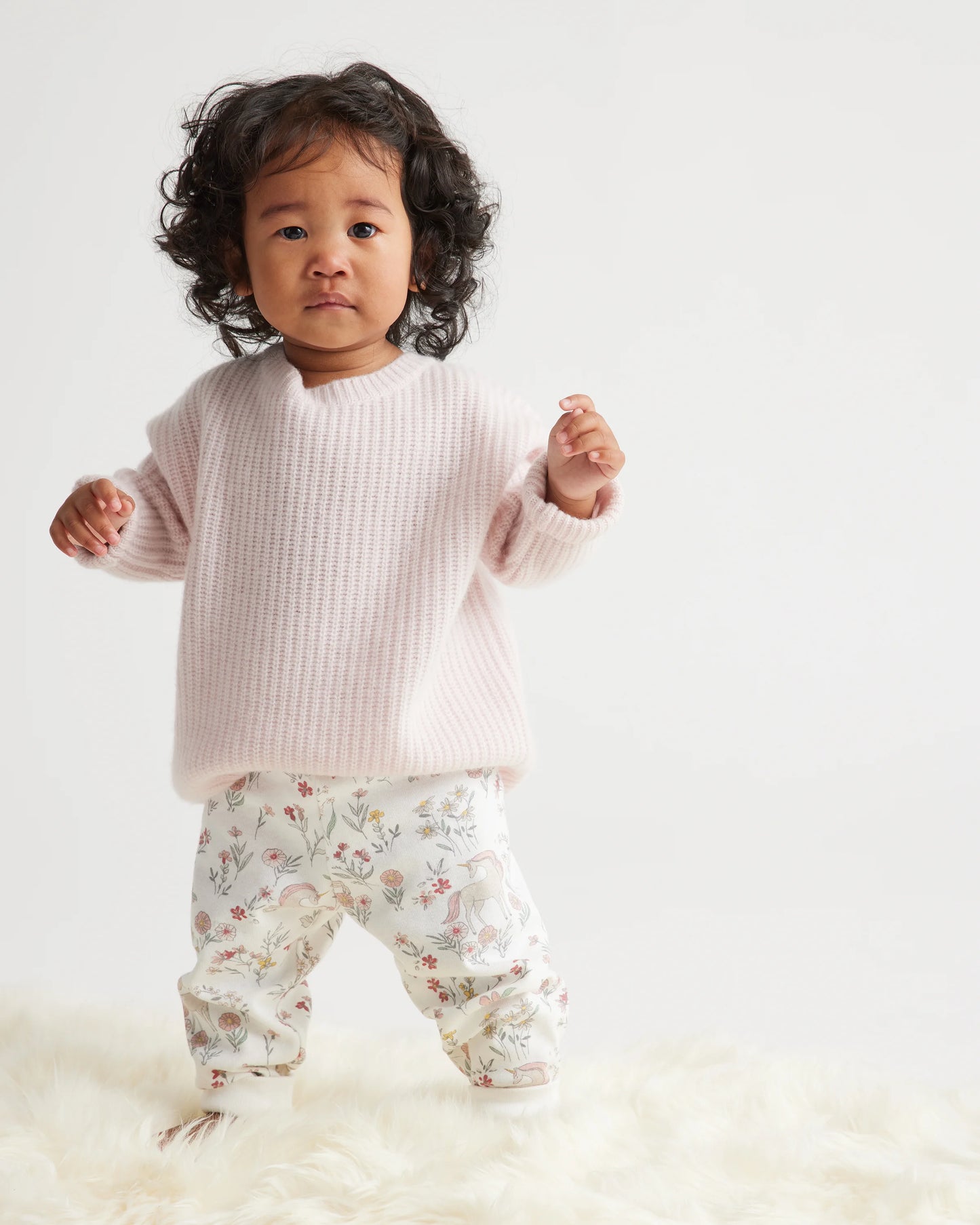 Washable Cashmere Fisherman Tunic Sweater - 3-6M / Heather Grey