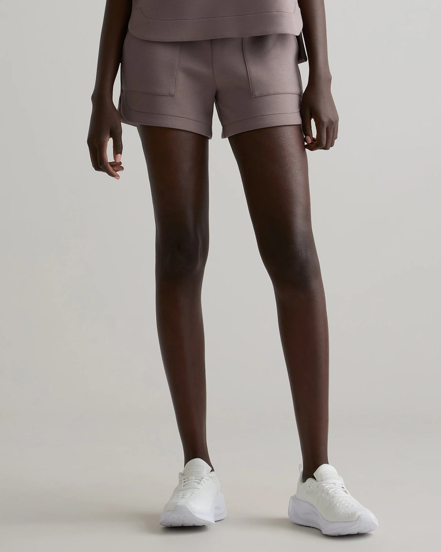 CloudComfort High-Rise Sweatshorts - XS / Pebble Beige