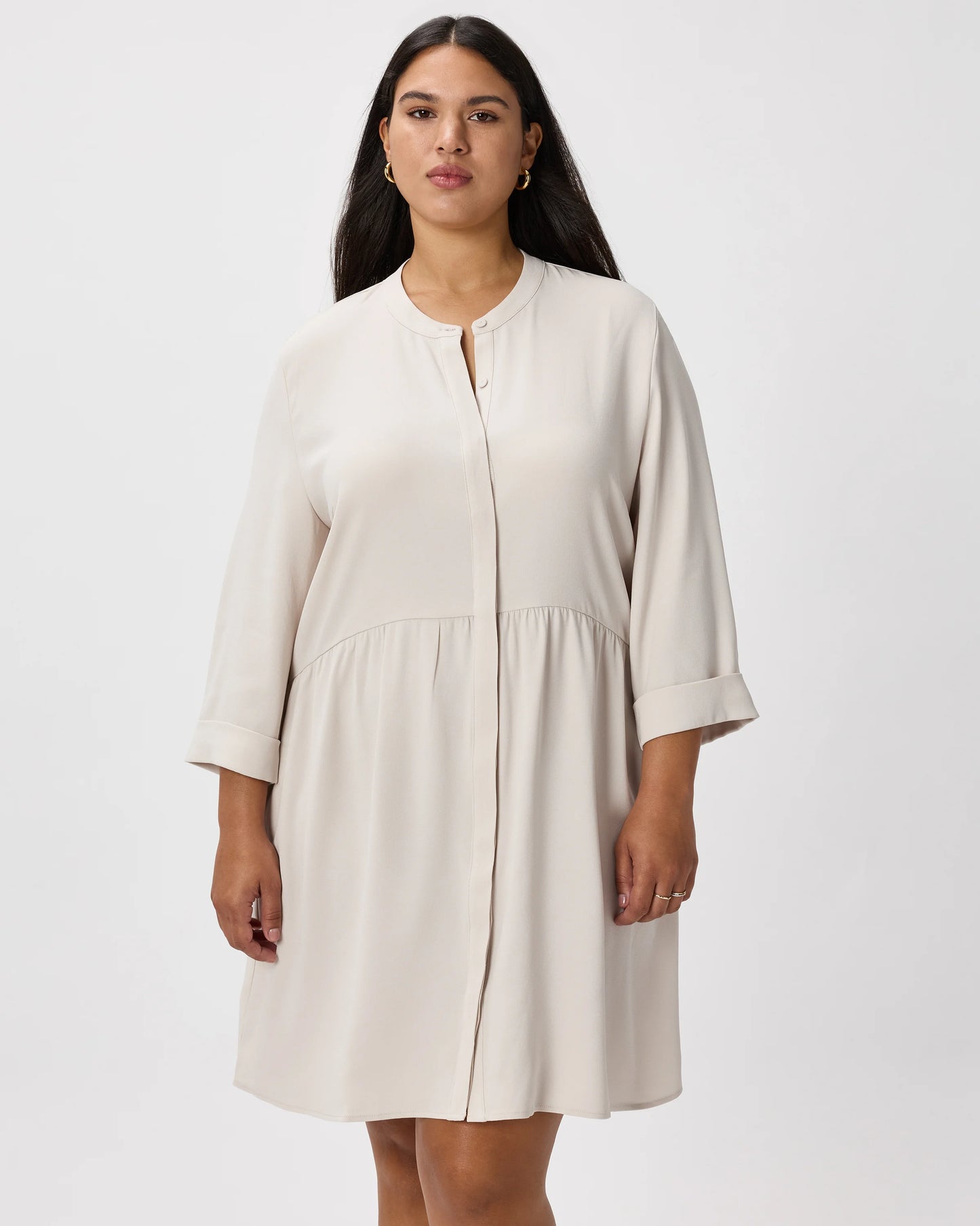 Fluid Crepe Shirt Dress - XS / Wine Tasting Red