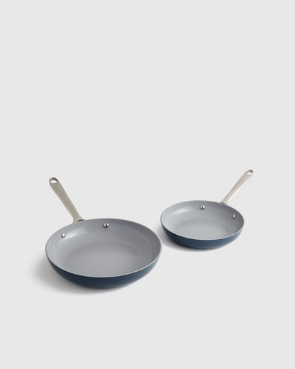 Ceramic Nonstick Frying Pan Set - One Size / Navy