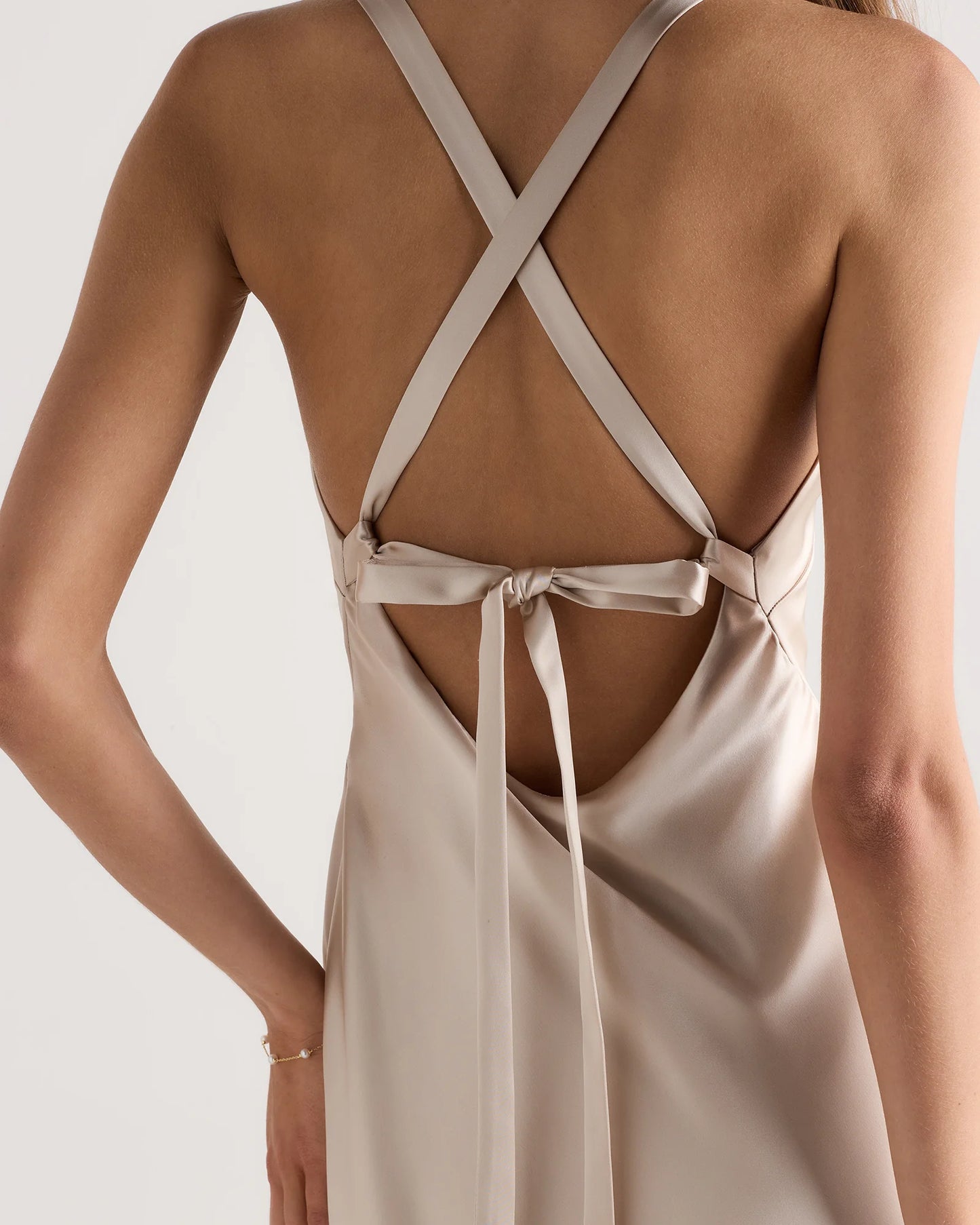 Bianca Stretch Satin Dress - 0 / Garden Sage Green