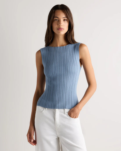Cotton Cashmere Ribbed Tank - XS / Heather Oatmeal