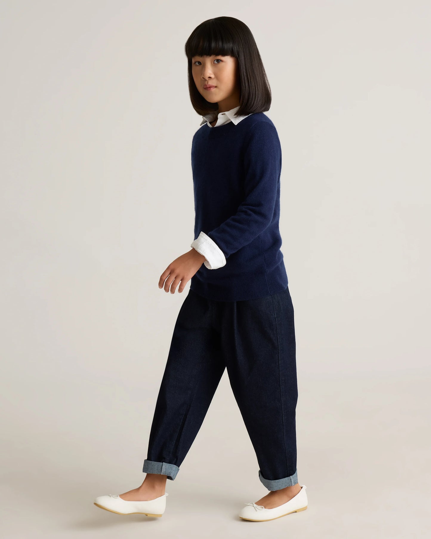 Washable Cashmere Crewneck Sweater - 6 / Heather Grey