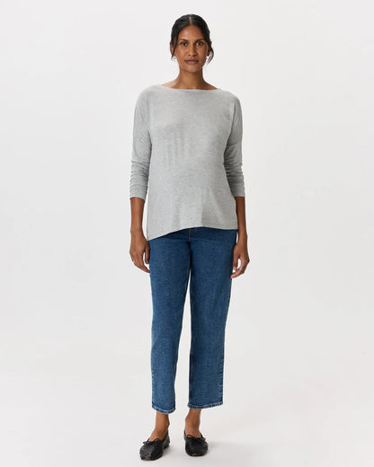 Bamboo Jersey Maternity Long Sleeve Tee (2-pack) - XS / Wine Tasting Red/Nocturnal Green