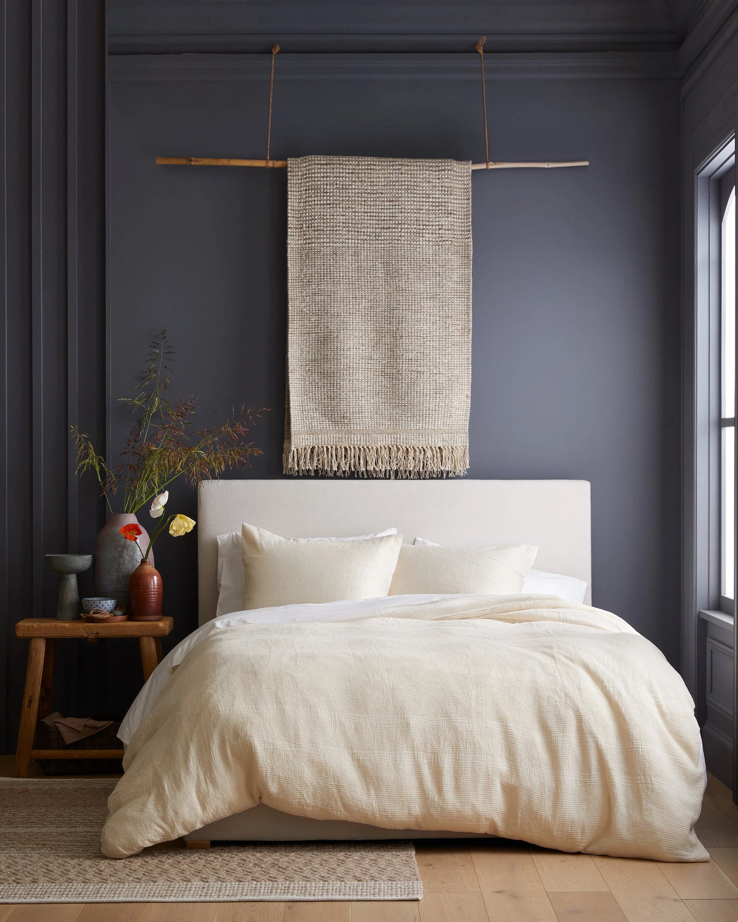 Organic Cotton Waffle Stripe Sham Set - Standard / Sand