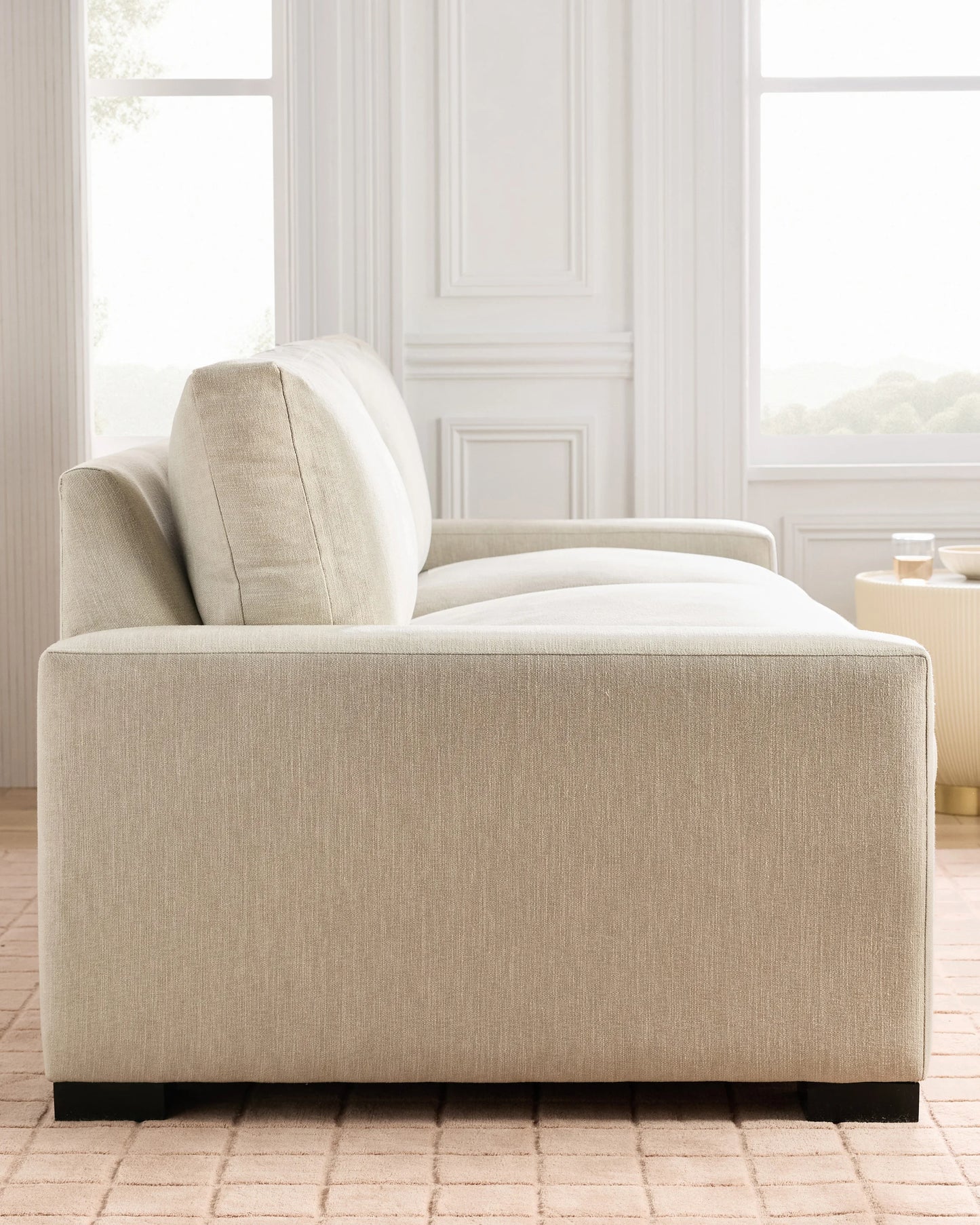 Stillman Sleeper Sofa in Performance Basketweave - Queen / Flax