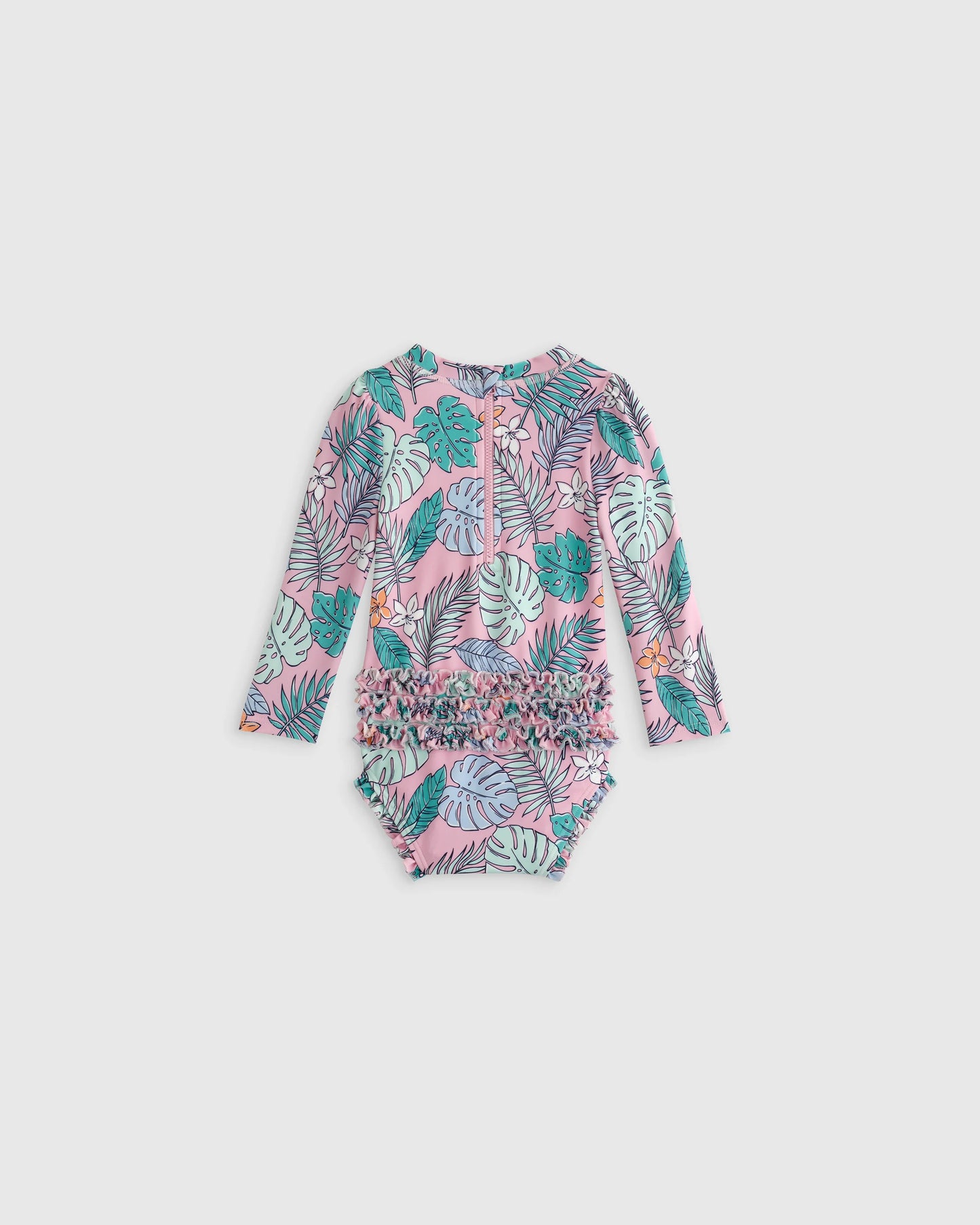 Long Sleeve Tie One-Piece Swimsuit - 0-3M / Soft Ditsy Floral