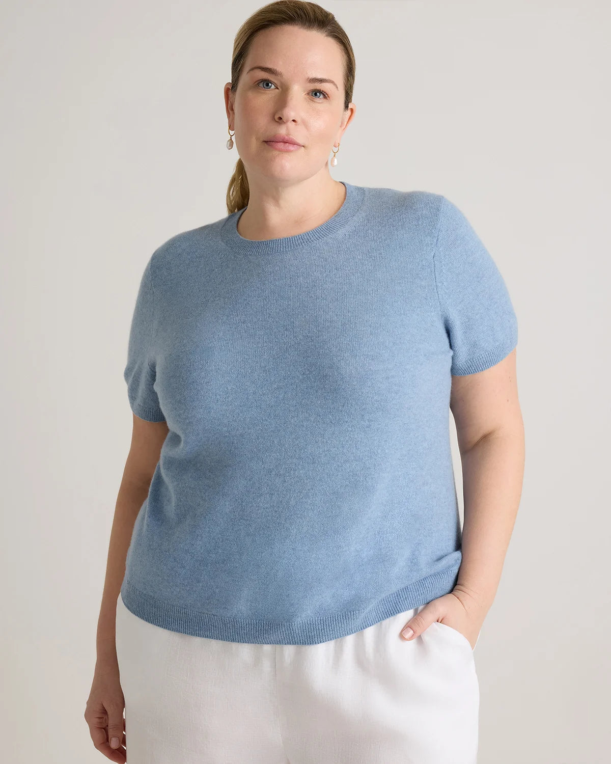 Mongolian Cashmere Tee - 1X / Heather Vintage Pink