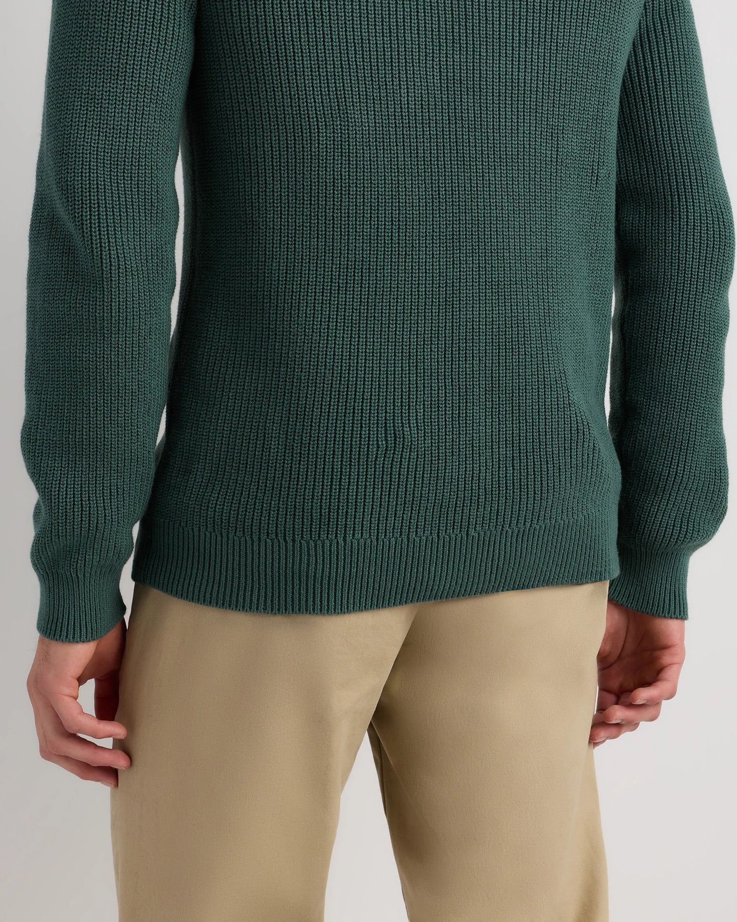 100% Organic Cotton Ribbed Crewneck Sweater - XS / Bahia Blue