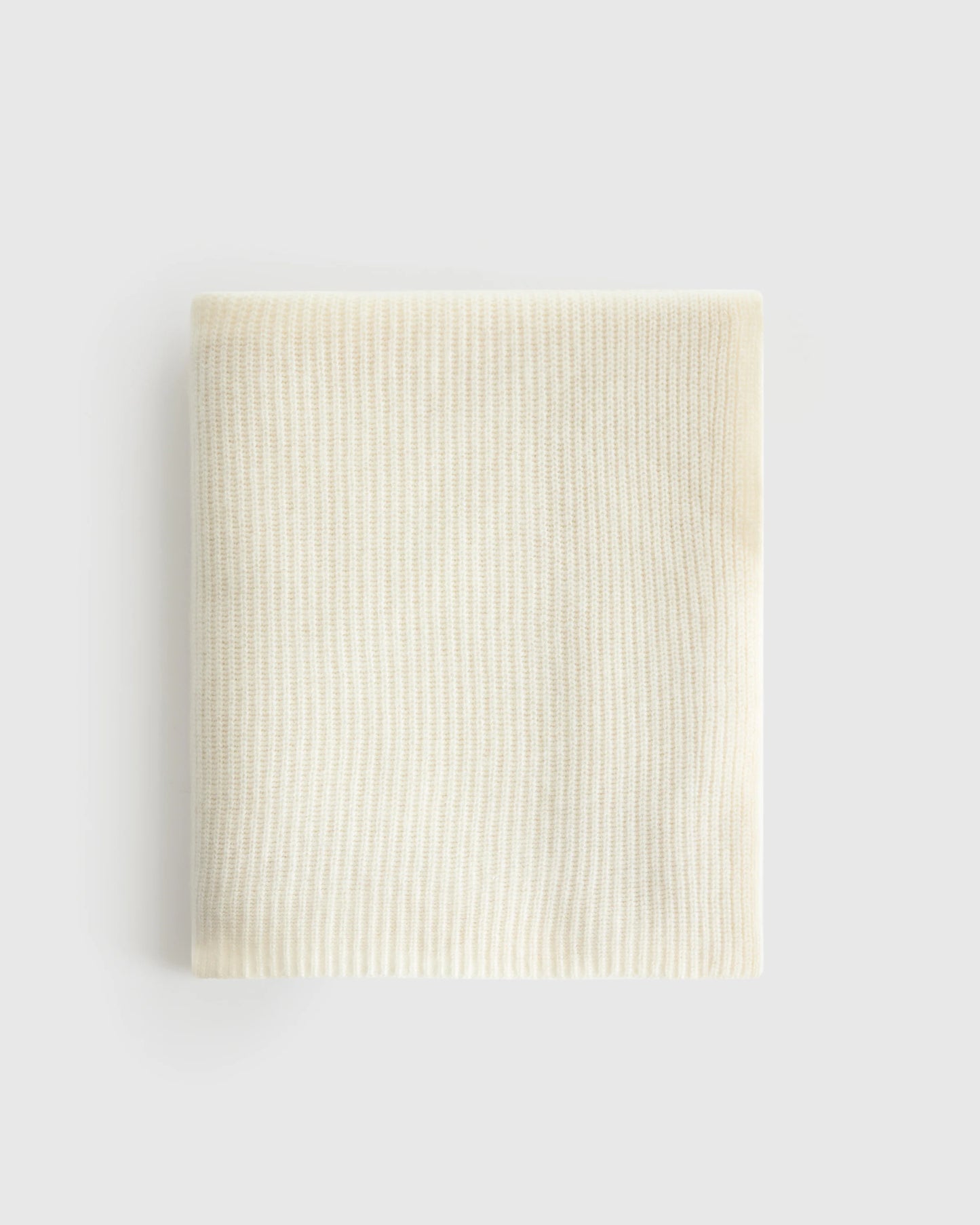 Ribbed Knit Cashmere Throw - 50x70 / Oatmeal