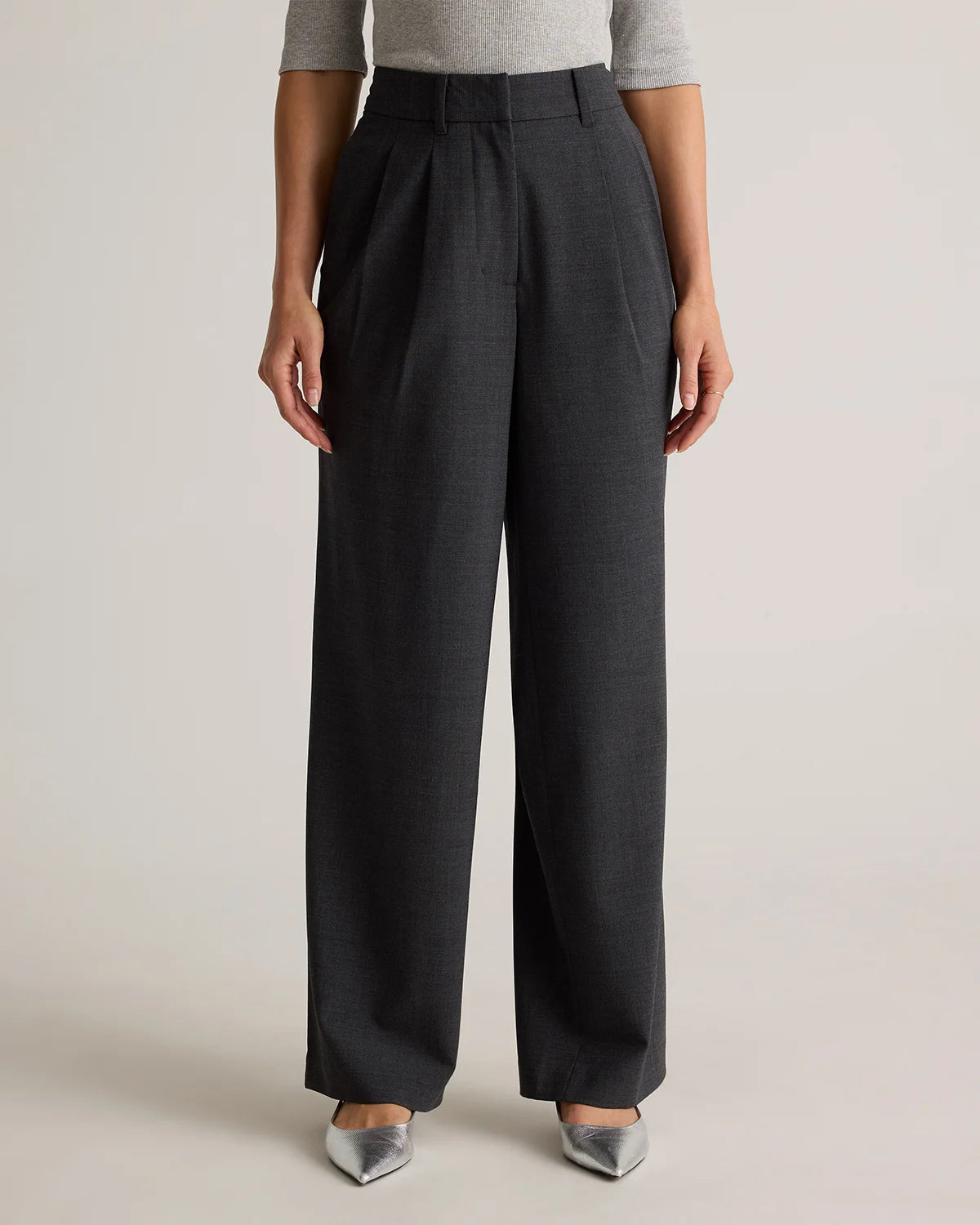 Italian Wool Pleated Trouser - 0 / Black