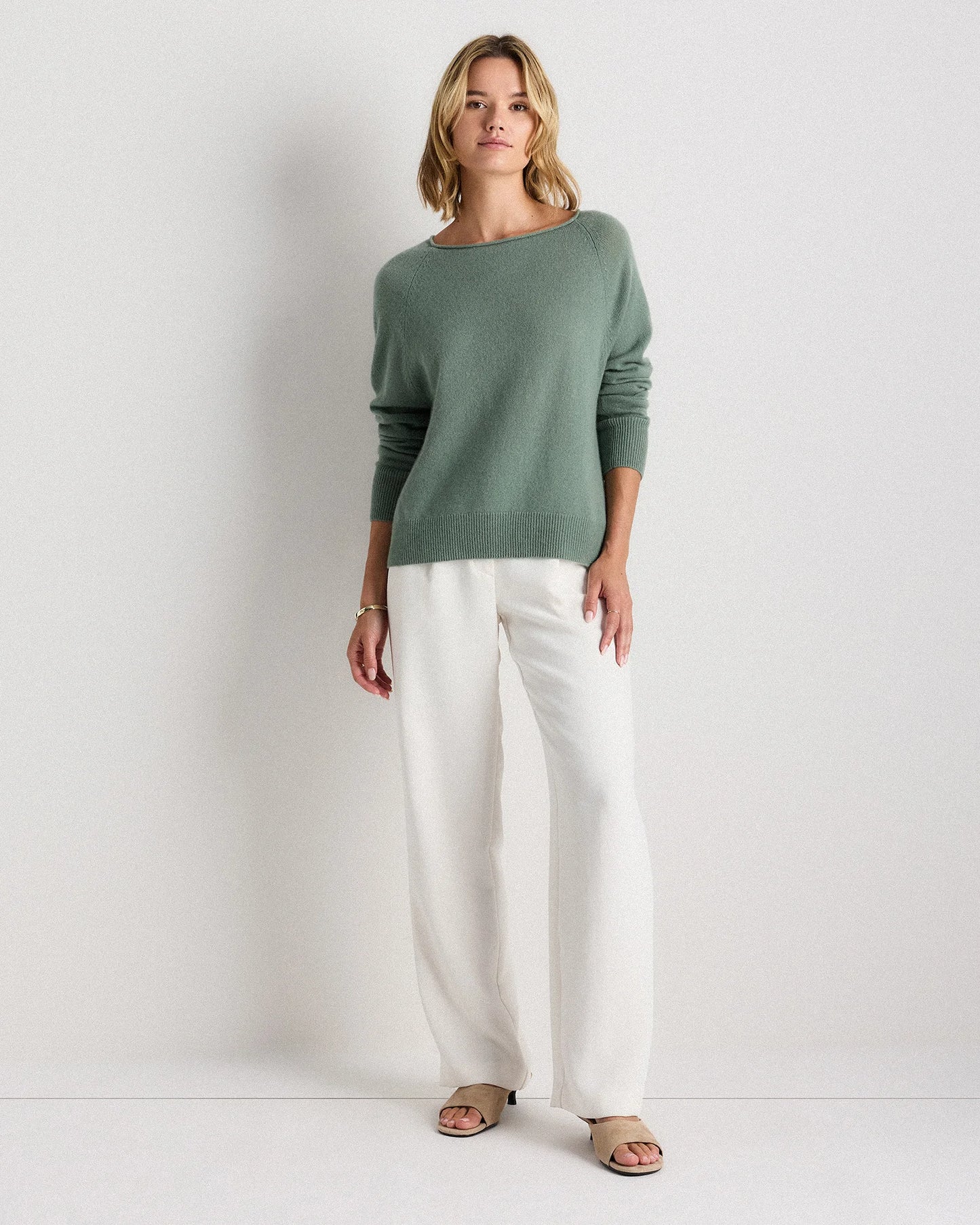 Mongolian Cashmere Boatneck Sweater - XS / Black
