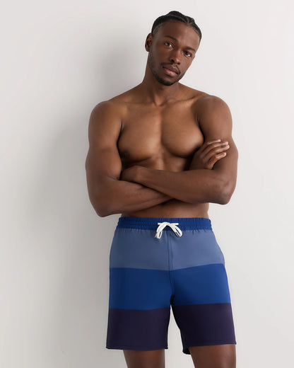Italian Swim Trunks - 7" - XS / Navy Diamond Geo