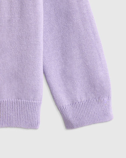 100% Organic Cotton Crewneck Cardigan - 0-3M / Ivory