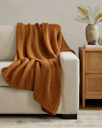 Cotton Fisherman Throw - 50x60 / Espresso