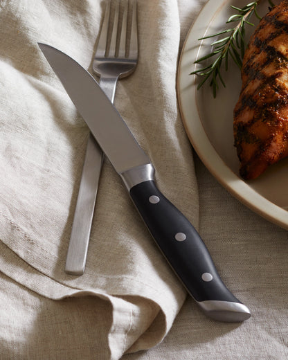 German Stainless Steel Steak Knife Set - One Size / Black