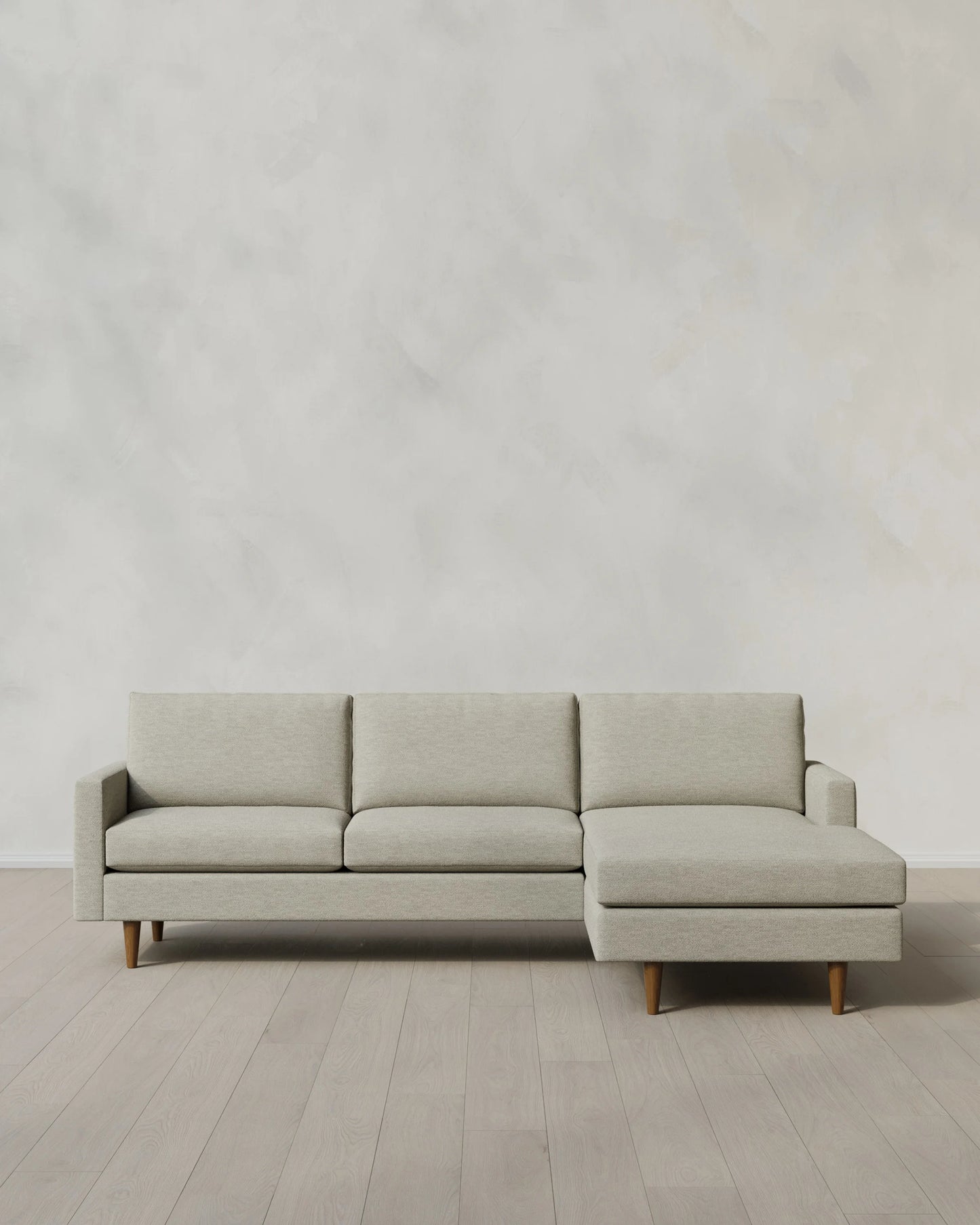 Atlas Midcentury Chaise Sectional in Performance Basketweave - 106" Right Arm / Navy
