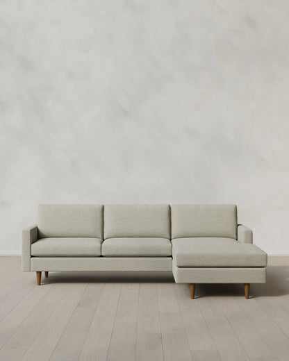 Atlas Midcentury Chaise Sectional in Performance Basketweave - 106" Right Arm / Navy