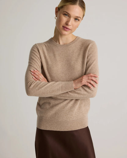 Mongolian Cashmere Crewneck Sweater - XS / Ivory