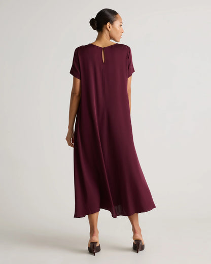 Washable Stretch Silk Voluminous Maxi Dress - XS / Moonstone Blue