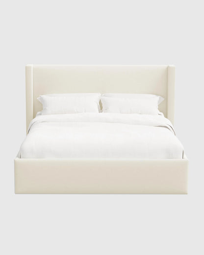 Wingback Bed in Performance Linen Blend - Full / Ivory