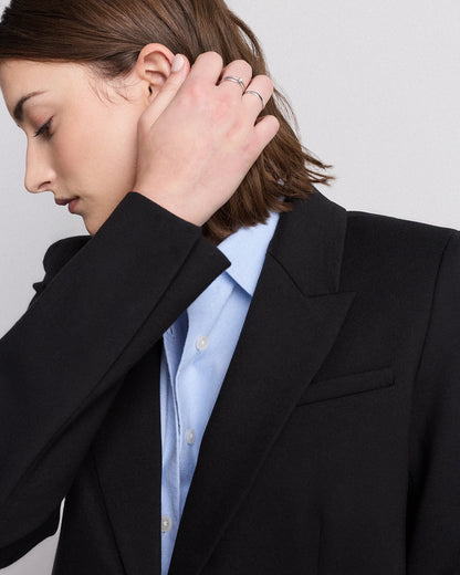 Ultra-Stretch Ponte Single-Breasted Blazer - XS / Espresso