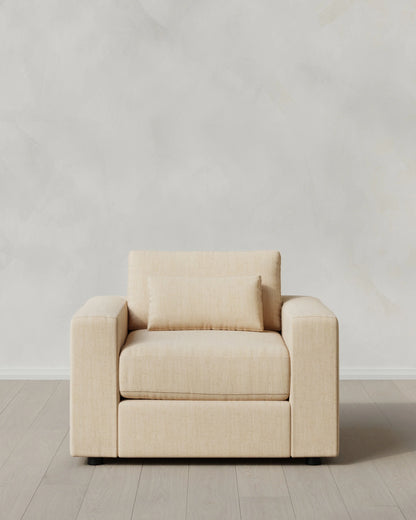 Ashford Deep Seat Chair and a Half in Performance Chenille Linen Blend - 46" / Snow