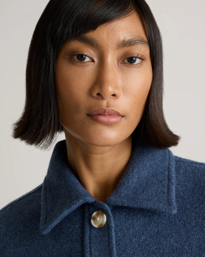 100% Merino Wool Cropped Shirt Jacket - XS / Mulled Wine
