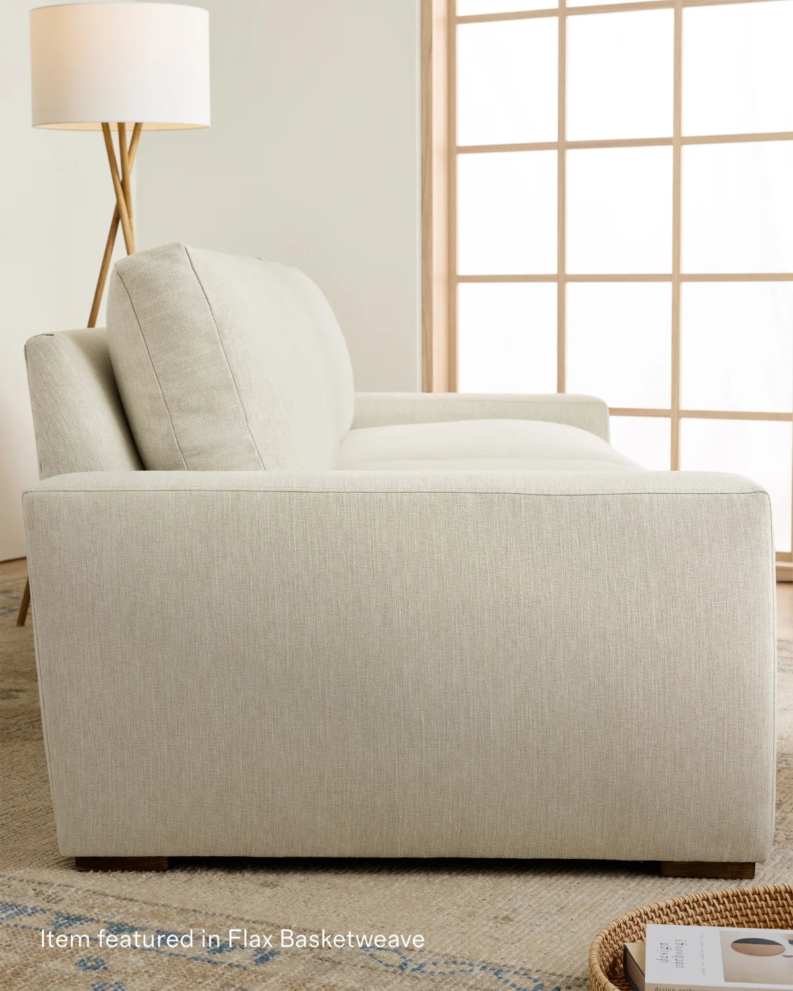 Stillman L Sectional in Performance Basketweave - 116x116 / Flax