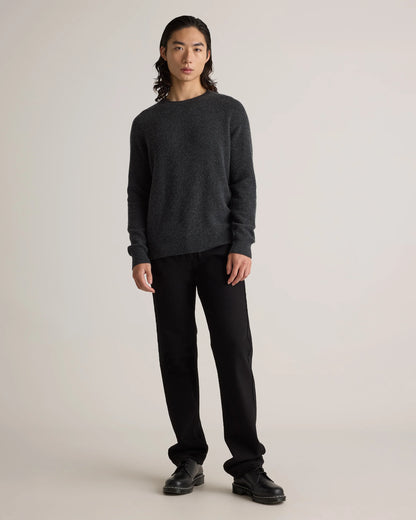 Mongolian Cashmere Waffle Sweatshirt - S / Faded Denim