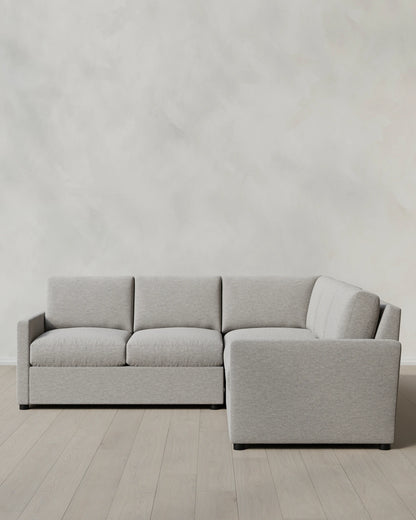 Brennan L Sectional in Performance Basketweave - 99x99 / Flax