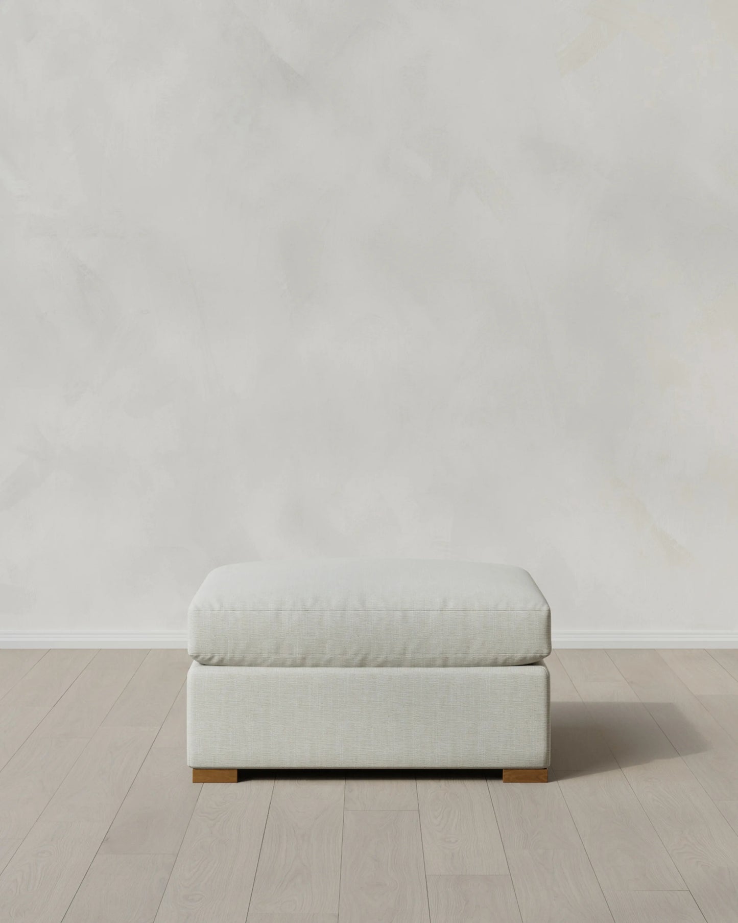 Hollis Slope Arm Ottoman in Performance Chenille Linen Blend - 37" / Snow