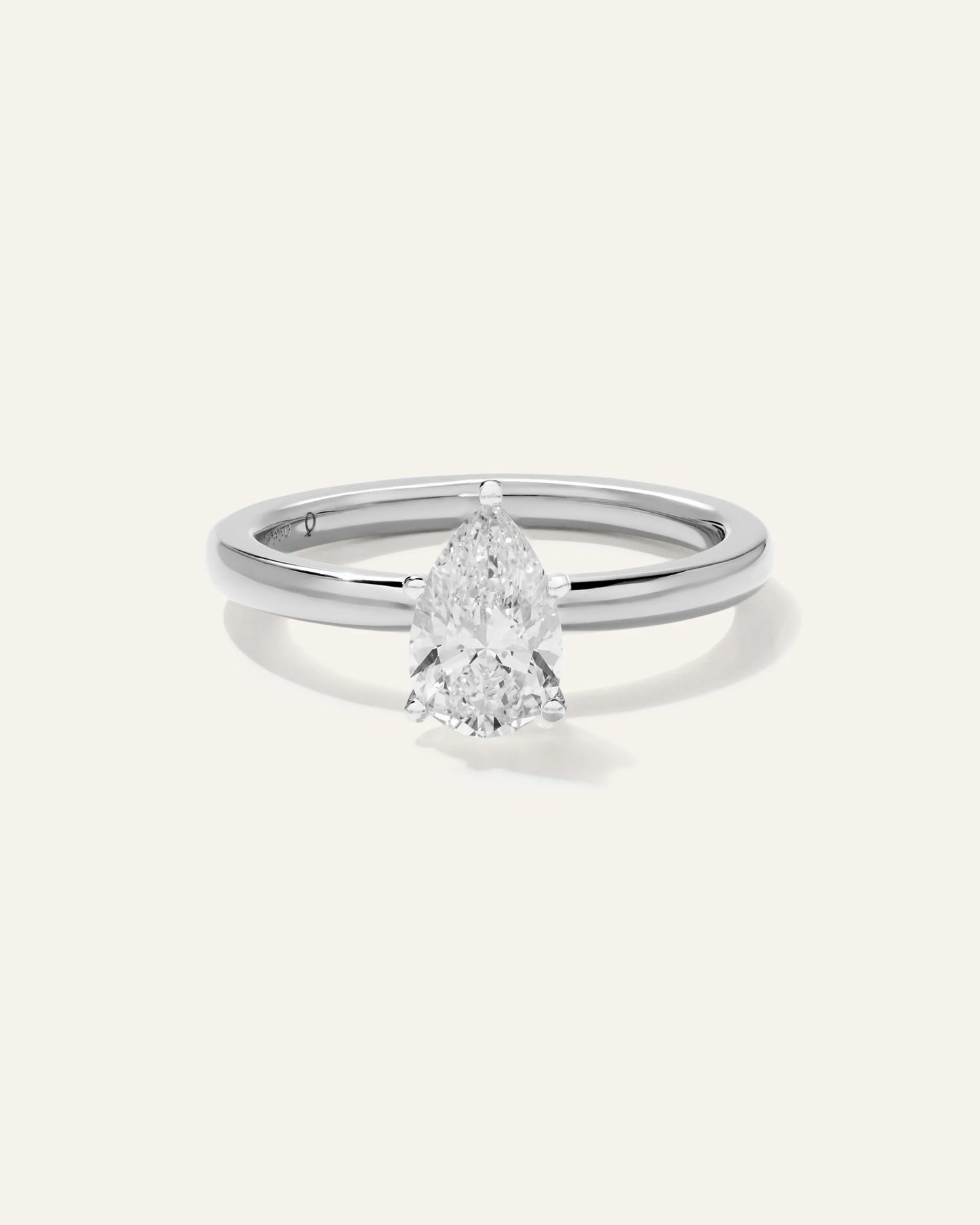 Lab Grown Diamond Pear Comfort Fit Engagement Ring - 1ct - 4 / Yellow Gold