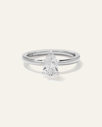 Lab Grown Diamond Pear Comfort Fit Engagement Ring - 1ct - 4 / Yellow Gold